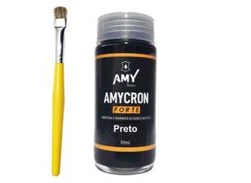 tinta para couro preto +pincel de pintura amy