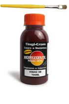 Tinta para couro vinho e tenis horizonte 100ml e pincel