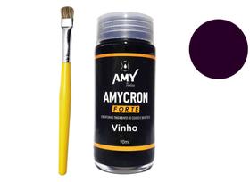 tinta para couro vinho +pincel de pintura amy - amycrom