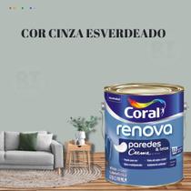 Tinta Para Parede Acrílica Coral Renova Cor Cinza 3,2l Lavável Premium Antimofo Cor Cinza Elefante/ Cor Cinza Véu.