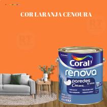 Tinta Para Parede Acrílica Coral Renova Cor Laranja 3,2l Lavável Premium Antimofo.