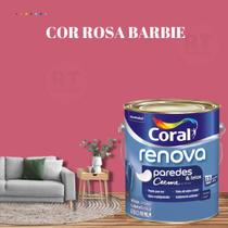 Tinta Para Parede Acrílica Coral Renova Cor Rosa 3,2l Lavável Premium Antimofo.