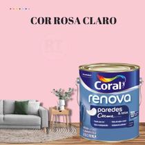 Tinta Para Parede Acrílica Coral Renova Cor Rosa 3,2l Lavável Premium Antimofo.
