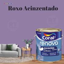 Tinta Para Parede Acrílica Coral Renova Cor Roxo 3,2l Lavável Premium Antimofo.