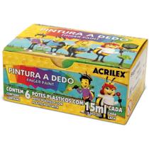 Tinta para Pintura a Dedo 06 Cores 15ML - Pacote com 06