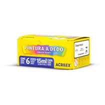 Tinta para Pintura a Dedo 06 Cores 15ML - Pacote com 06 Tinta para Pintura a Dedo 06 Cores 15ML - Pacote com 06
