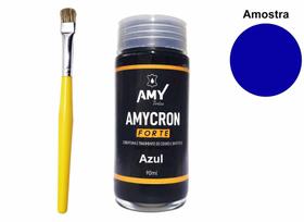tinta para sapatos azul +pincel de pintura amy 100ml - amycrom