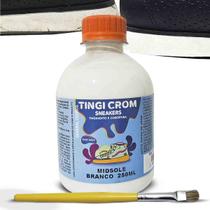tinta para solado branco e pincel para borrachas 250ml