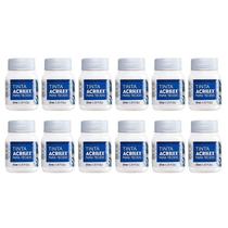 Tinta para Tecido 37ml Branco 519 12 Unidades - Acrilex Tinta para Tecido 37ml Branco 519 12 Unidades - Acrilex