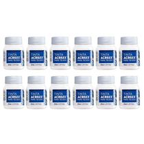 Tinta para Tecido 37ml Branco 519 12 Unidades - Acrilex Tinta para Tecido 37ml Branco 519 12 Unidades - Acrilex