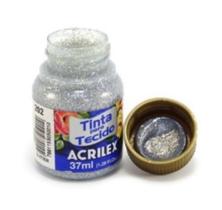 Tinta Para Tecido 37ml Glitter - 202 Prata Acrilex