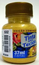 Tinta Para Tecido 37ml Metálica - 532 Ouro Acrilex Tinta Para Tecido 37ml Metálica - 532 Ouro Acrilex