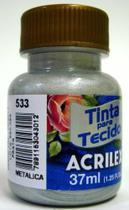 Tinta Para Tecido 37ml Metálica - 533 Prata Acrilex