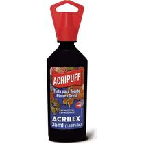 Tinta para tecido acripuff 35ml preto acrilex Tinta para tecido acripuff 35ml preto acrilex