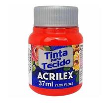 Tinta para tecido cor vermelho fogo - acrilex