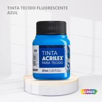 Tinta para tecido fluorescente com 37ml cor azul Tinta para tecido fluorescente com 37ml cor azul