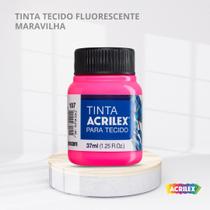Tinta para tecido fluorescente com 37ml cor maravilha