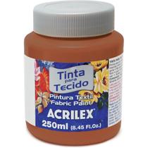 Tinta para Tecido Fosca 250ML Marrom - Pacote com 03