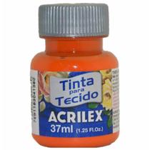 Tinta Para Tecido Fosca 37ml Laranja 517 Acrilex - 12un