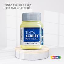 Tinta para tecido fosca com 37ml cor amarelo bebe Tinta para tecido fosca com 37ml cor amarelo bebe