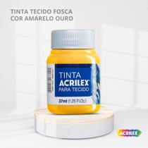 Tinta para tecido fosca com 37ml cor amarelo ouro Tinta para tecido fosca com 37ml cor amarelo ouro