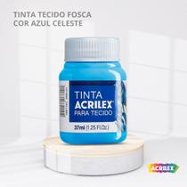 Tinta para tecido fosca com 37ml cor azul celeste Tinta para tecido fosca com 37ml cor azul celeste