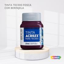 Tinta para tecido fosca com 37ml cor berinjela Tinta para tecido fosca com 37ml cor berinjela