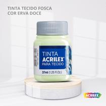 Tinta para tecido fosca com 37ml cor erva doce