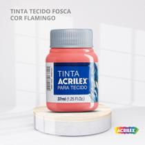 Tinta para tecido fosca com 37ml cor flamingo