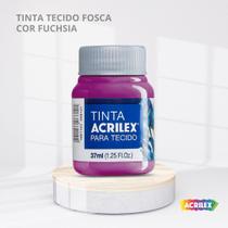 Tinta para tecido fosca com 37ml cor fuchsia