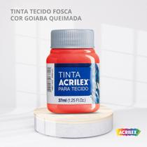 Tinta para tecido fosca com 37ml cor goiaba queimada