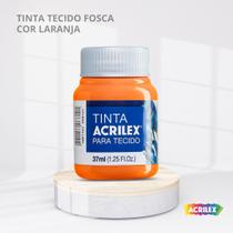 Tinta para tecido fosca com 37ml cor laranja