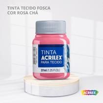Tinta para tecido fosca com 37ml cor rosa cha Tinta para tecido fosca com 37ml cor rosa cha