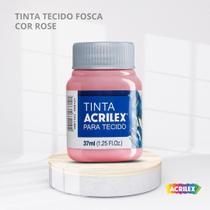 Tinta para tecido fosca com 37ml cor rose