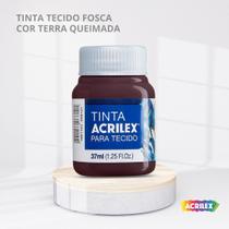 Tinta para tecido fosca com 37ml cor terra queimada
