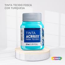 Tinta para tecido fosca com 37ml cor turquesa