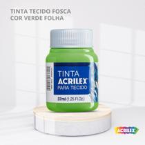 Tinta para tecido fosca com 37ml cor verde folha Tinta para tecido fosca com 37ml cor verde folha