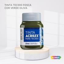 Tinta para tecido fosca com 37ml cor verde oliva