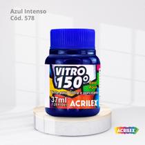 Tinta para vidro vitro 150 base agua com 37ml cor azul intenso Tinta para vidro vitro 150 base agua com 37ml cor azul intenso