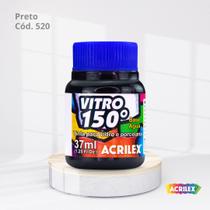 Tinta para vidro vitro 150 base agua com 37ml cor preto