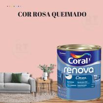 Tinta Parede Rosa Acrílica Fosca Coral Renova 800ml