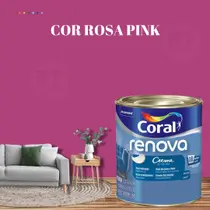 Tinta Parede Rosa Claro Acrílica Fosca Coral Renova 800ml Tinta Parede Rosa Claro Acrílica Fosca Coral Renova 800ml