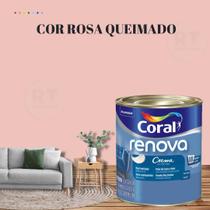 Tinta Parede Rosa Claro Acrílica Fosca Coral Renova 800ml