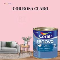 Tinta Parede Rosa Claro Acrílica Fosca Coral Renova 800ml