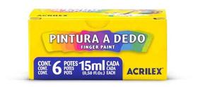 Tinta Pintura A Dedo 06 Cores 15Ml