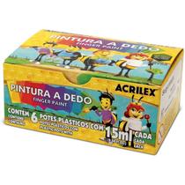 Tinta pintura a dedo 06 cores 15ml acrilex
