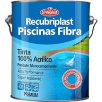 Tinta Piscina Fibra Base Solvente 3,6Lt cor Azul - Recubriplast