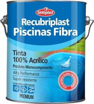 Tinta Piscina Fibra Recubriplast Azul Impermeabilizante 3.6 litros - Sinteplast