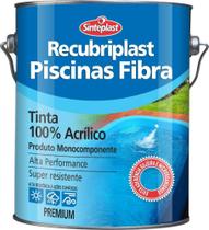 Tinta Piscina Fibra Recubriplast Azul Impermeabilizante 3.6 litros - Sinteplast