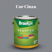 Tinta Piso Externa Acrílica Cores 3,2 litros Lavável Antimofo Brasilux Braspiso /Azul / Amarela / Cinza / Cinza Chumbo / Preta / Verde